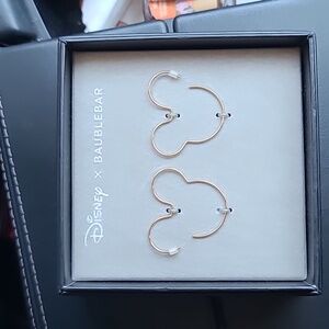Disney x Baublebar Gold Mickey Hoops